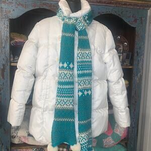 VINTAGE WHITE DOWN QUILTED PUFFER PARKA JACKET S